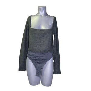 Leith Womens Square Neck Bodysuit Size L